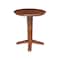 International Concepts 30 in. Solid Wood Round Top Pedestal Dining Table - 35.9 in. High, Distressed Oak K42-30RT-23B-36 - alternate 2